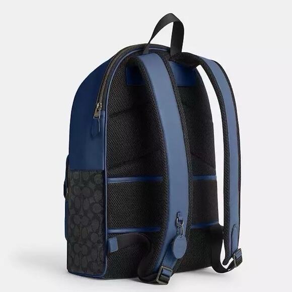 NWT Coach West Backpack In Colorblock Signature Canvas CAX44 Deep Blue - Picture 7 of 9